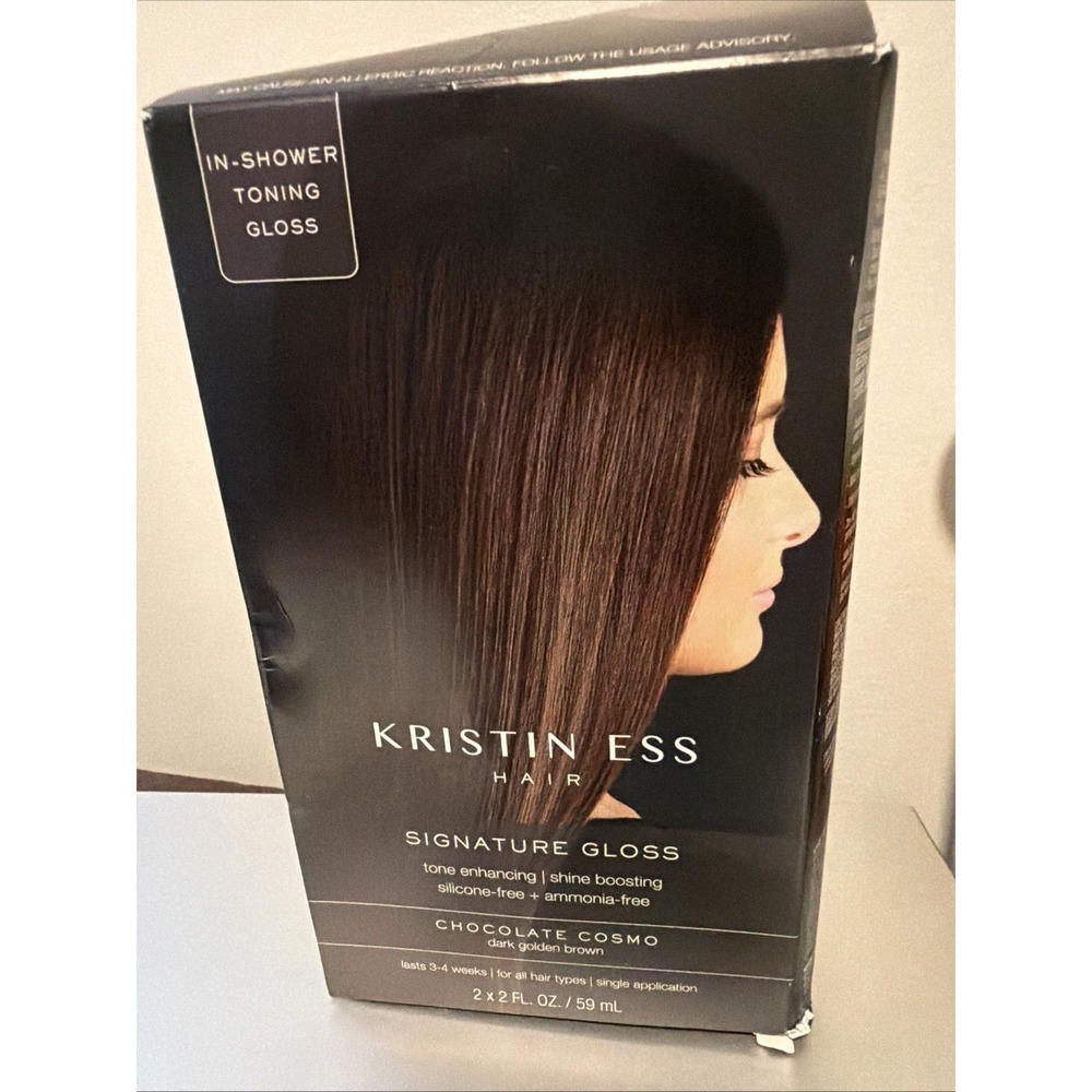 NEW Kristin Ess Hair Gloss Chocolate Cosmo Dark Golden Brown Semi Permanent